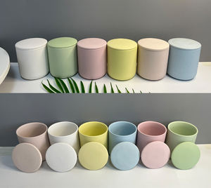 Vaso de vela de cerámica moderno de lujo personalizado de 375ml y 12oz, tarro de cerámica colorido mate, vela perfumada, cera de soja para el hogar - Product Image 3