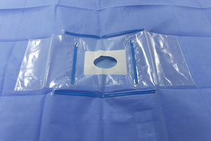 SMS 35g 45g 50gsm Disposable <strong>Surgical</strong> Sterile Eye <strong>Drapes</strong> With Fluid Collection Pouches Sheets Medical Ophthalmic <strong>Drape</strong> - Product Image 3