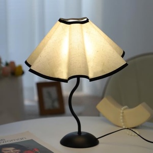 Warm Bedside Nightstand <strong>Lamp</strong> Retro <strong>Tall</strong> Table <strong>Lamp</strong> with Fabric Shade Traditional Desk <strong>Lamp</strong> Black Base for Bedroom <strong>Living</strong> <strong>Room</strong> - Product Image 4