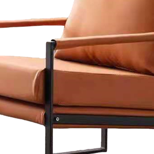 Divano Chesterfield in Tessuto Marrone Economico, Poltrona Moderna e Confortevole con Telaio in Metallo Nero per Soggiorno, Certificato BSCI - Product Image 5