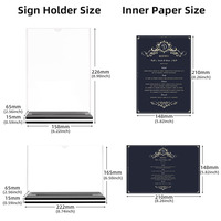 Support de Menu Porte-Carte A5, Présentoir Publicitaire en T Double Face, Support de Table en Plastique K-6028
