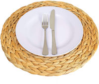 Napperons/Sous-plats en jacinthe d'eau naturelle tressée, faits à la main, écologiques, style campagnard, pour la maison et la restauration - Vente en gros à prix réduit