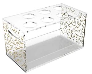 Moderno Organizador <span class=keywords><strong>de</strong></span> Tazas <span class=keywords><strong>de</strong></span> Té <span class=keywords><strong>de</strong></span> Acrílico Transparente <span class=keywords><strong>de</strong></span> 2 Niveles, Bandeja Decorativa con Caligrafía Árabe para Almacenamiento y Exhibición <span class=keywords><strong>de</strong></span> Té - Product Image 6