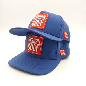 Casquettes de baseball unisexes de haute qualité en gros, imperméables, à 5 panneaux, séchage rapide, avec cordon, personnalisables, motif léopard à pois - Product Image 4