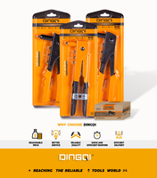 Pistolet à rivets manuel DingQi 10/10,5/11 pouces, kit d'outils de rivetage manuel avec 4 embouts (2,4-4,8 mm) pour la fixation de plaques métalliques et la réparation automobile