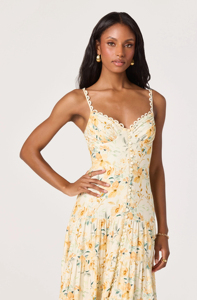 Vestido Maxi Floral, Corte en A, Sin Cuello, Sin Mangas, Tejido, Verano, Casual, para Invitadas a Fiestas - Product Image 4