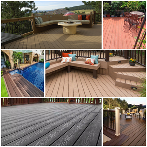 Dalles de terrasse en composite WPC antidérapantes SHENGCHENG, résistantes aux UV, en teck, pour l'extérieur, le jardin, la terrasse, les sols de salle de bain - Product Image 6