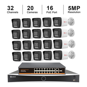 Système de caméra POE <span class=keywords><strong>Anpviz</strong></span> US en stock, 32 canaux, 5MP, 20 caméras bullet 5MP IP67, 12MP, NVR 32 canaux, commutateur POE 16 canaux, détection de mouvement - Product Image 1