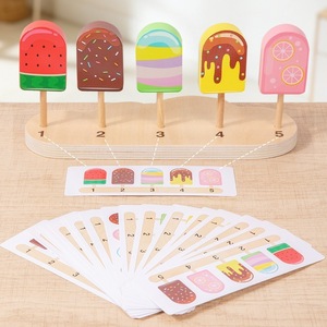 Jouets en bois d'imitation : Jeu de tri sucettes, glaces et bâtonnets de glace, jeu de logique, jeu de rôle parent-enfant, cadeau interactif <span class=keywords><strong>pour</strong></span> enfants - Product Image 2