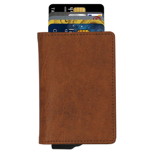 Short <b>Slim</b> Aluminum Wallet Money Clip Open Closure Business <b>Card</b> <b>Holder</b> Nylon Lining Anti-Theft RFID Blocking Pop Credit <b>Card</b> - Product Image 3