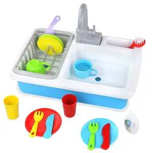 Cucina lavastoviglie lavare i giocattoli gioca lavello da cucina Set di giocattoli con rubinetto dell'acqua simulato finta giocattoli per bambini ragazzi e ragazze