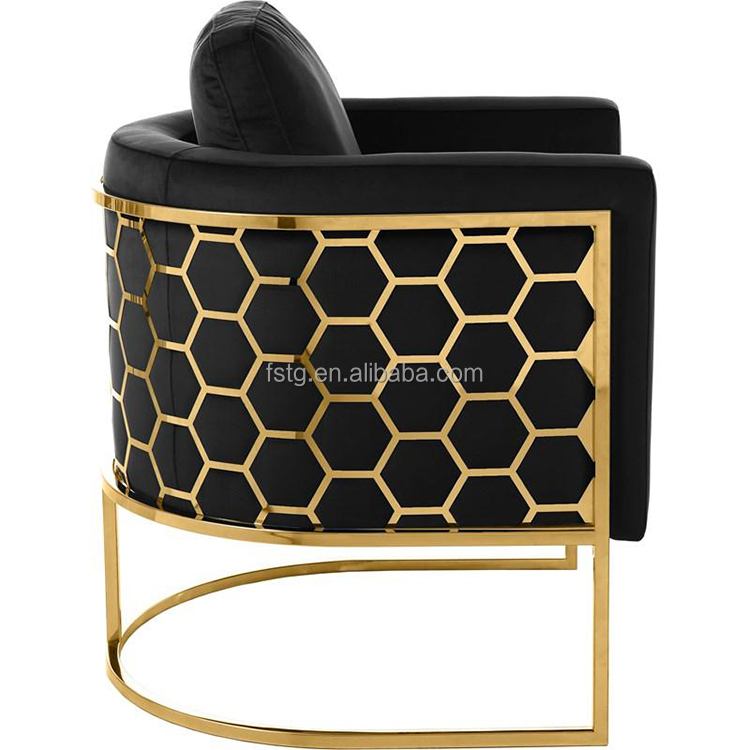 Living room furniture leisure chair designer velcet honeycomb luxe accent chair