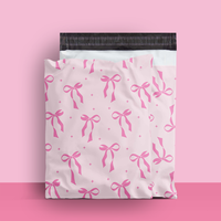 Sac d'expédition en polyéthylène imprimé personnalisé avec logo, motif ours mignon en chapeau rose, pour vêtements