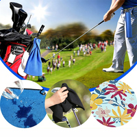 Serviettes de sport pliables personnalisées de haute qualité avec serviette de golf en microfibre gaufrée personnalisée