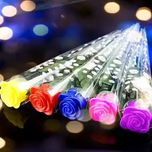 Romantic Wedding Valentine's Day Decoration Party Lamp Fancy Colorful 7 Colors Changing LED Rose Flower