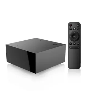 Modern design OTT AI speaker AI assistant voice control Atv box mediaplayer amlogic S11WX android tv BOX