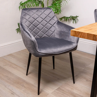 Chaise de salle à manger en tissu gris moderne à livraison rapide, vente chaude, prix bas, pour appartement, villa, maison, salle à manger