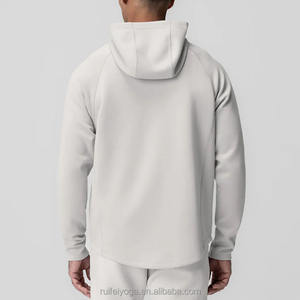 공장 맞춤 로고 제작 하이넥 보온 면 하프 집업 풀오버 무지 헤비웨이트 오버사이즈 남성용 테크 플리스 트레이닝 후드티 - Product Image 2
