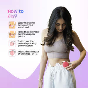 Masajeador TENS Welme con Batería Integrada Recargable por USB, Alivio del Dolor Menstrual para Mujeres, Control de Intensidad, Modelo Ideal para Viajes - Product Image 3