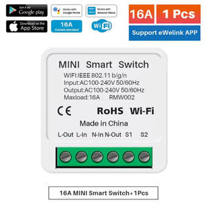 <span class=keywords><strong>EWelink</strong></span> Mini interrupteur intelligent 1 canal, contrôleur Wifi pour boîte noire compatible Bluetooth, matériau ABS, 10A max. Courant 250V Max. - Product Image 6