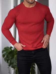 T-shirt da <span class=keywords><strong>uomo</strong></span> a manica lunga con elastico per il tempo libero <span class=keywords><strong>verticale</strong></span> per sport autunnali Fitness Cross-Border per <span class=keywords><strong>l</strong></span>'europa degli stati uniti - Product Image 3