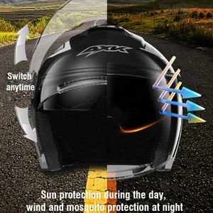 Four Seasons E-Bike <span class=keywords><strong>Casco</strong></span> <span class=keywords><strong>Lentes</strong></span> dobles Racing Open Face <span class=keywords><strong>Casco</strong></span> <span class=keywords><strong>de</strong></span> motocicleta - Product Image 4