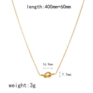 Unique Hoop Earrings Wholesale Stainless Steel Geometric Knotted Necklace and <b>Huggie</b> Earrings Jewelry Set - Product Image 3