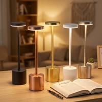 Lampe de Table LED Sans Fil Rechargeable Design Moderne de Fabrication pour Restaurant de Luxe, Hôtel, Veilleuse Tactile Portable à Batterie