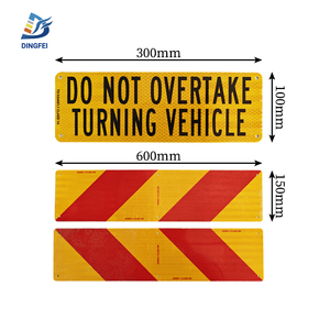 Heavy Duty 400MM Aluminio <span class=keywords><strong>Metal</strong></span> Clase 1 Reflectante No adelantar Señales de vehículos giratorios Marcador trasero Placas de marcado - Product Image 4