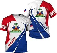 T-shirt haïtien de haute qualité Drapeau du pays Vêtements haïtiens T-shirt de sport unisexe