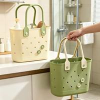 Panier de rangement extérieur pour lavabo de salle de bain, panier de rangement domestique en plastique, panier à légumes portable, style minimaliste
