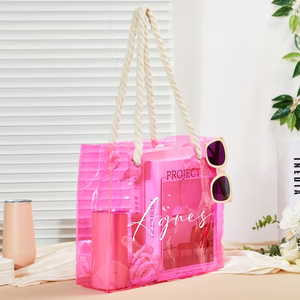 Cá nhân <span class=keywords><strong>PVC</strong></span> mua sắm túi rõ ràng Tote Túi biểu tượng tùy chỉnh Đảng rõ ràng minh bạch bãi biển túi quà tặng với biểu tượng tùy chỉnh - Product Image 2