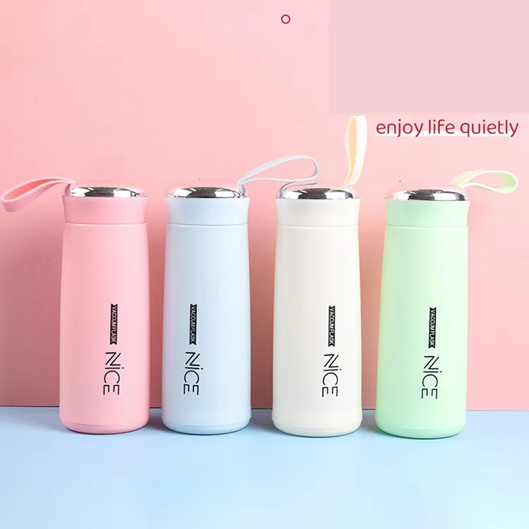 Customize Macaron glass water bottle 400ml Glass Water Bottle with silicone protection sleeve cover