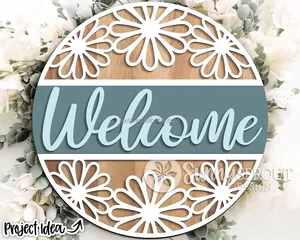 Servizio di taglio Laser per porta rotonda in legno appesa a parete segno di benvenuto decorazione della casa per le vacanze con stile elegante - Product Image 2