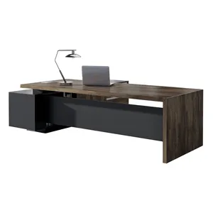 Moderner Büromöbel schreibtisch High-Tech-Executive l-förmiger Schreibtisch in Walnuss farbe