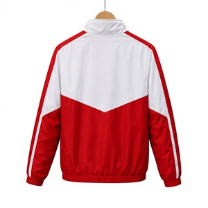 Custom High Quality Men’s Sports Track <b>Jacket</b> Windbreaker Latest Two Tone Red <b>White</b> <b>Jacket</b> Polyester Athletic Teamwear <b>Jacket</b> - Product Image 2
