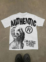 T-shirt vintage pour homme 100% coton tricoté à manches longues, coupe oversize, imprimé graphique Y2K, streetwear, anti-boulochage, 300g, personnalisable, vente en gros