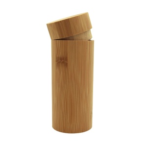 Fancy Round wood lid cylinder boxes tube packaging for tea coffee bamboo box round sunglasses bamboo box