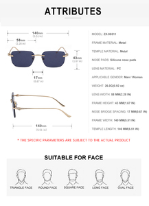 Gafas de Sol Partagas de Diseño con Logotipo Personalizado, Montura sin Aro, Patillas con Cabeza de Leopardo y Diamantes de Imitación, Protección UV400 para Mujer - Product Image 6