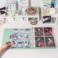 Classeur à anneaux A4 pour photocartes, en cuir PU avec découpe en forme de cœur, porte-photos de 3 pouces, grand album photo, livre de collection de photos d'idols coréens