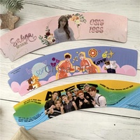 K-pop Marchandise Papier Artisanat Impression Réglable Personnalisé Brillant Feuille Cupsleeve pour L'événement
