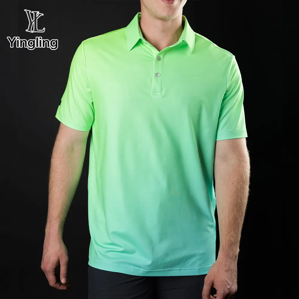 Yingling कस्टम डिजाइन अपने खुद के ब्रांड पोलो शर्ट लघु आस्तीन ड्राई पुरुषों की पॉलिएस्टर फिट आदमी गोल्फ पोलो टी शर्ट शर्ट