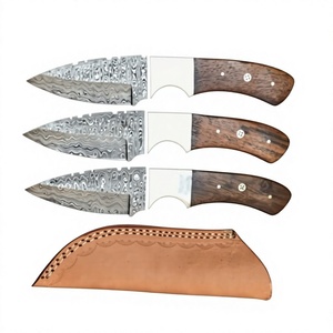 Cuchillos Rajput, cuchillo de caza de hoja fija de acero de Damasco de grado industrial hecho a mano, mango de madera, punta de cuchillo tipo Drop Point, 23 cm, cuchillo para exteriores - Product Image 5