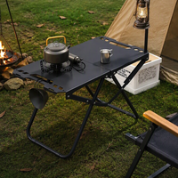 Table de camping tactique pliable d'extérieur, bureau de camping en métal pliable, portable pour la plage, les voyages, les activités de jardin, léger