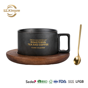 Kingze Tasses de Noël Tasse à cappuccino en céramique Tasse à café <span class=keywords><strong>turc</strong></span> Tasse et soucoupe en céramique - Product Image 1