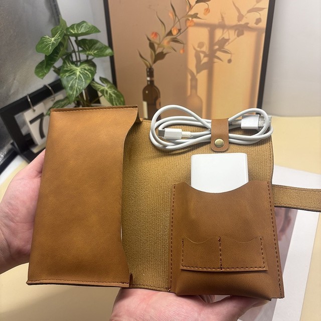 New Style PU Leather Travel Cable Pouch Bag Portable Electronics Organizer Cord Charging Case Business Promotional Gifts