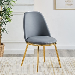 Chaise en cuir moderne blanche Mebel Hotel Banquet French Cafe Chaise en cuir moderne Chaise rembourrée de luxe Ensemble de chaises de salon - Product Image 1