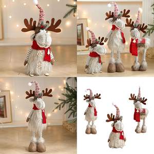Elk PLUSH Estatuas de ciervos de pie Figuras de renos de Navidad de felpa hechas a mano Decoración de renos de Navidad - Product Image 2