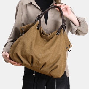 Sac fourre-tout <span class=keywords><strong>en</strong></span> toile de coton fait main Colefa Lands End avec logo personnalisé imprimé, sacs fourre-tout utilitaires vintage rétro de luxe à volants - Product Image 1