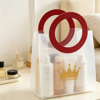 Sac cadeau transparent givré en PP personnalisé, sac de shopping réutilisable, logo personnalisé pour l'emballage de cadeaux